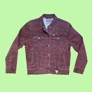 GUESS cheetah print denim jacket